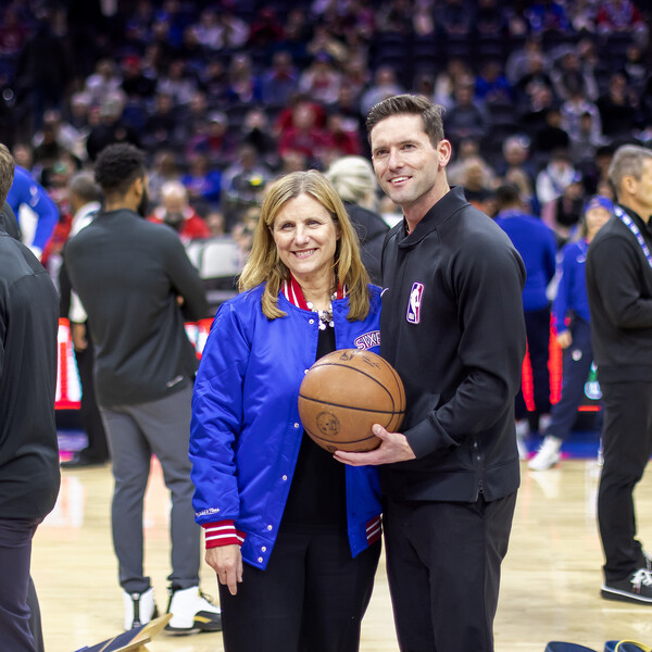 Penn President 2022 Sixers Game Ball Presentation