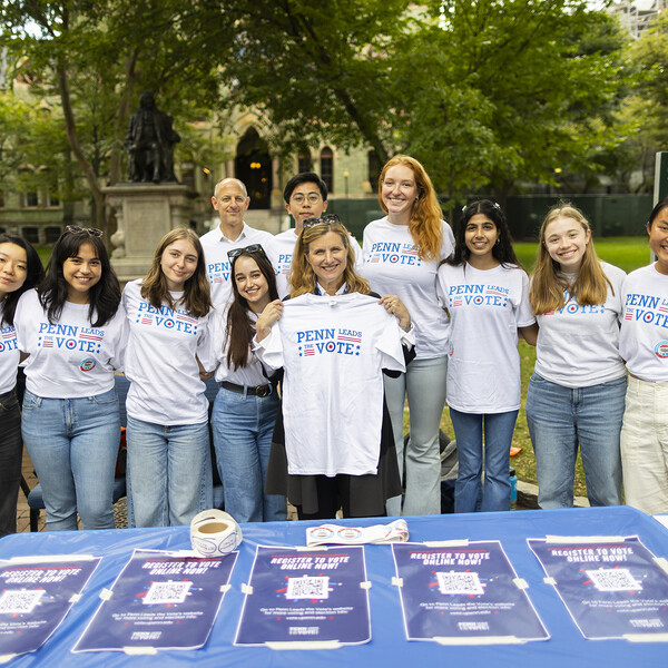 Penn President 2023 National Voter Registration Day with Penn Leads the Vote